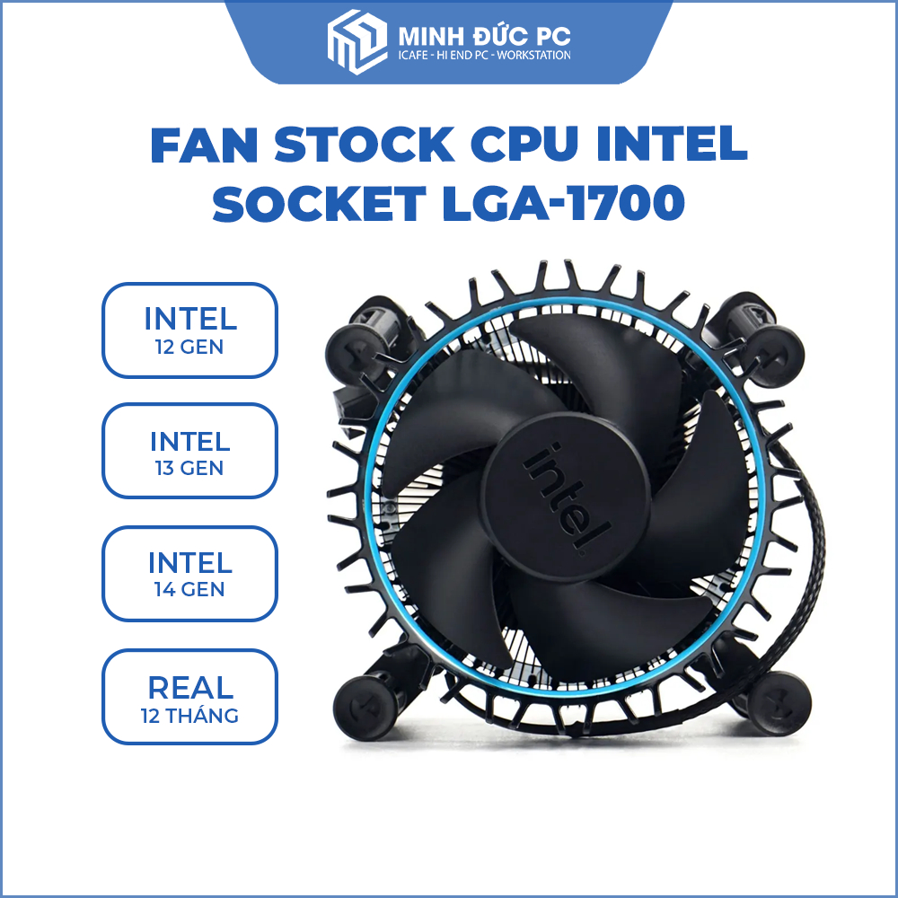 ของแท้ Intel LGA 1700 Stock CPU Fan Air Cooler (Gen 12/13/14), พัดลม CPU สําหรับพีซี - Minh Duc PC