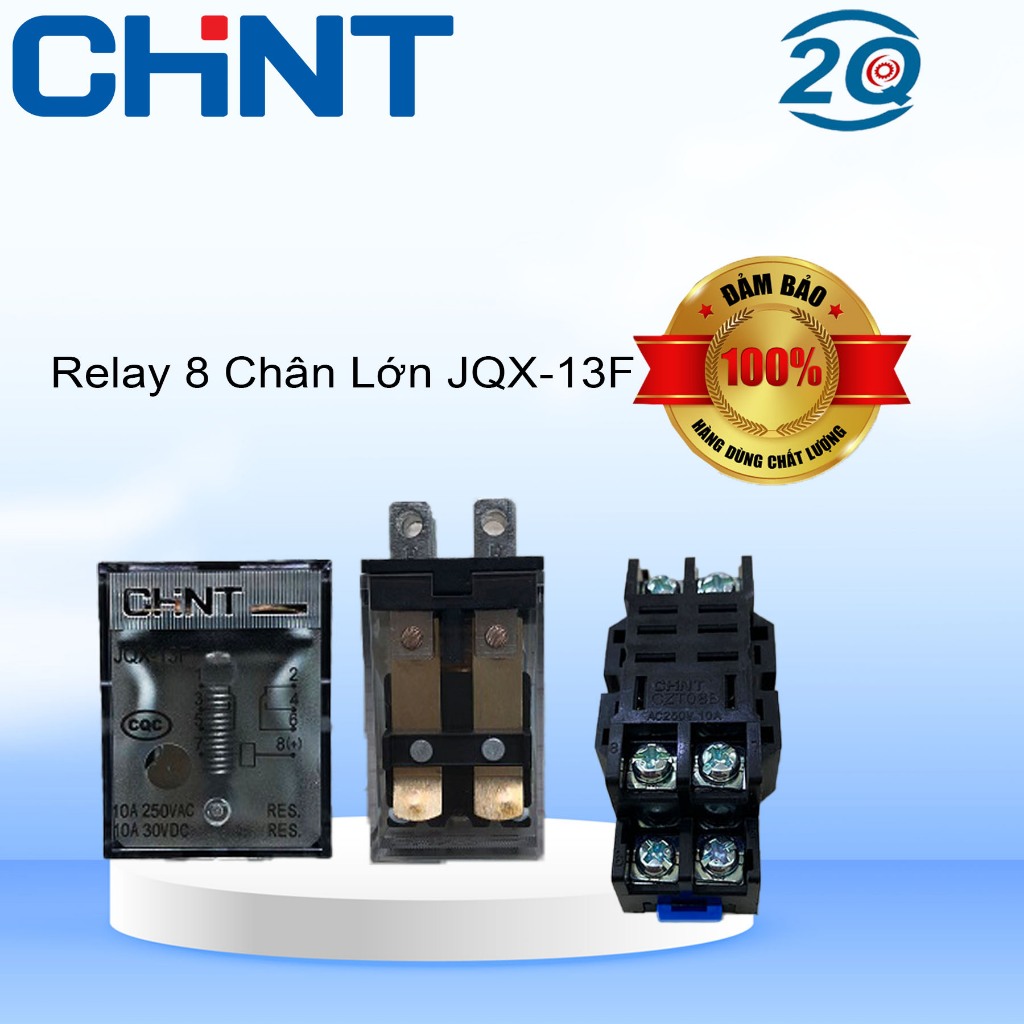 รีเลย์ระดับกลาง JQX-13F-8 ขาแบน Large - ChinT - 24VDC/220VAC