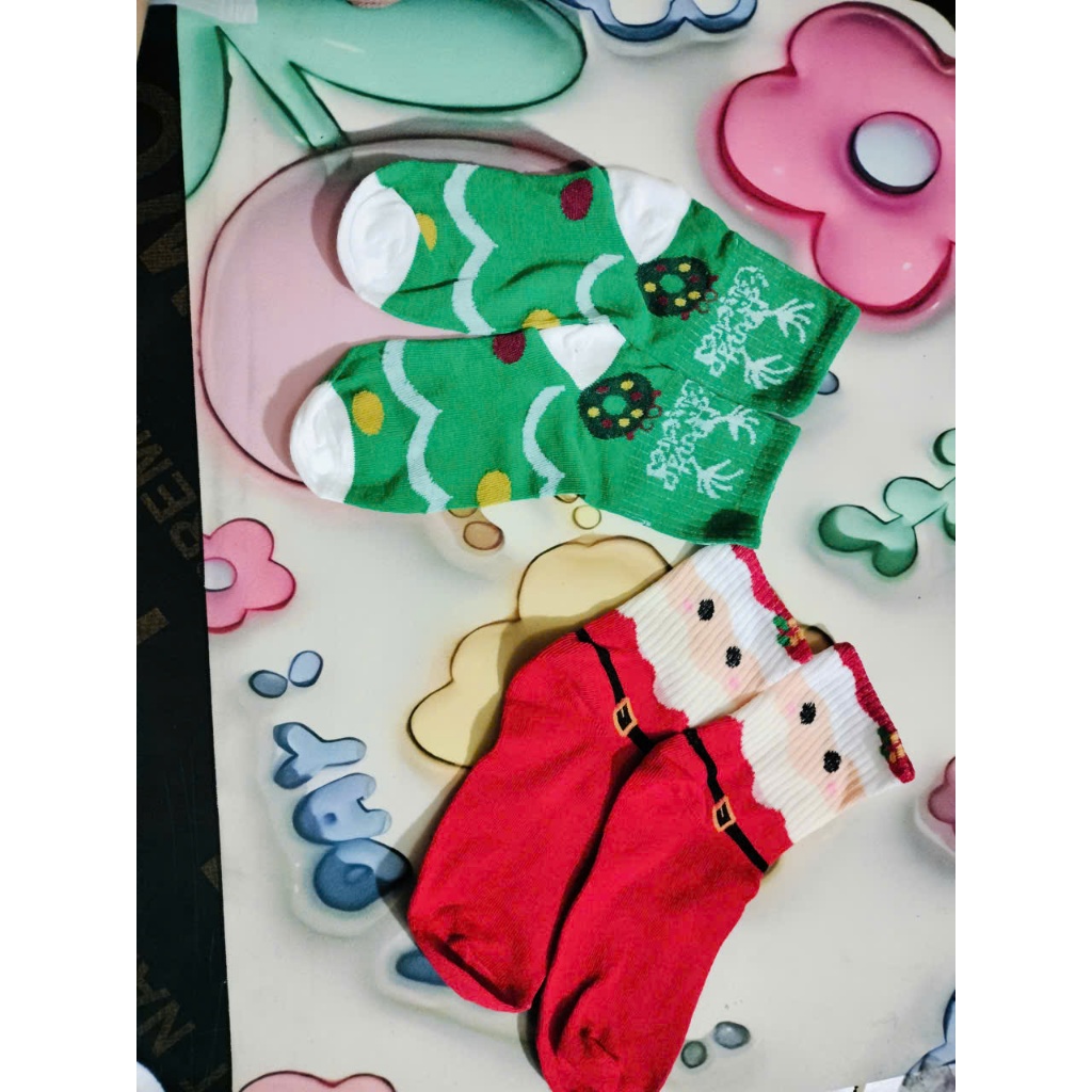 ถุงเท้า Muzini Christmas Set 10 คู่ ดีไซน์ปักคริสต์มาสสุดน่ารัก ใส่ได้ทั้งชายและหญิง คอเต่าสวยสุดๆ.(