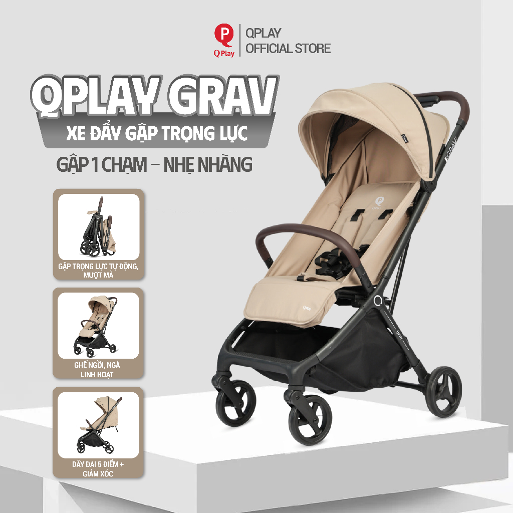 [Mamas Choice] รถเข็นพับ Qplay Grav สําหรับทารกตั้งแต่แรกเกิดถึง 4 ปี สมาร์ทและสะดวกรถเข็นพับ 1 สัมผ