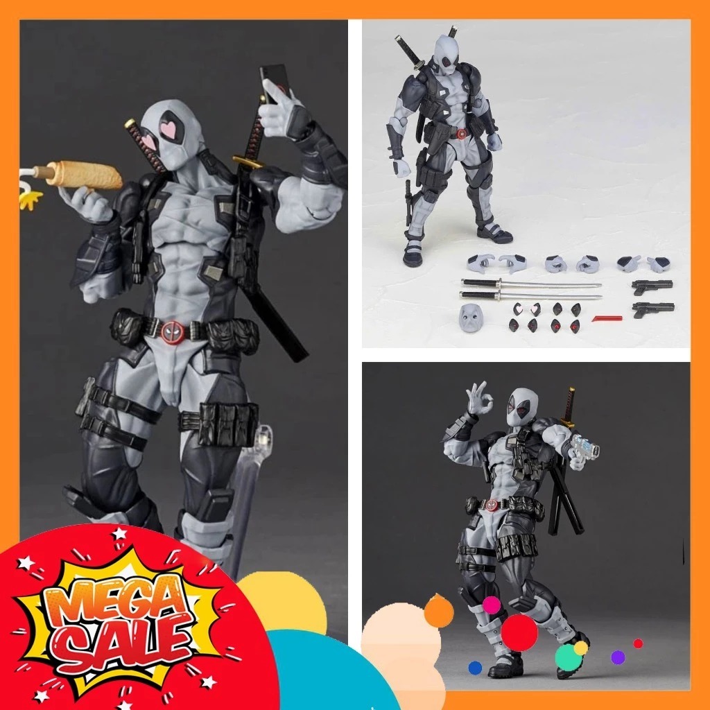 Deadpool Grey รุ่นสีเทาเข้มพร้อมข้อต่อเคลื่อนย้ายได้ Revoltech Fullbox
