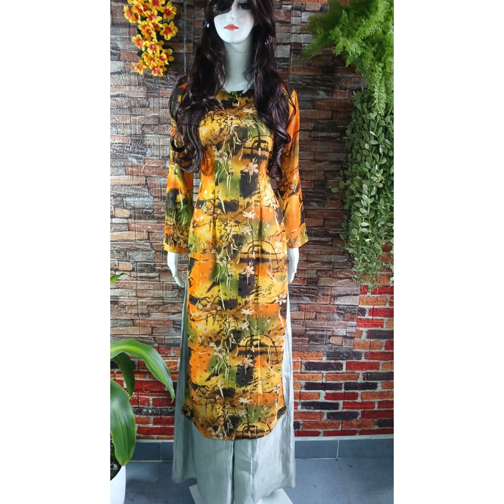 ชุดชีฟองอ่าวไดลาย | เบรสต์ 88|EO72 |ยาว120ซม | กางเกง WAIST 72 | เลงธ 94ซม | SIZE M 47-52kg เหมาะกับ