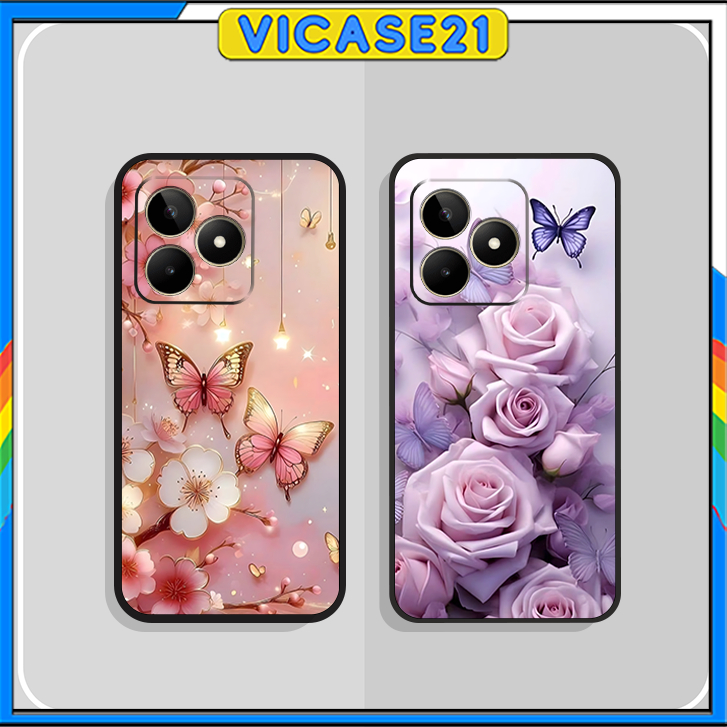 เคส REALME C51, C53 พร้อม PATTERNS, ดอกไม้และออกจาก
