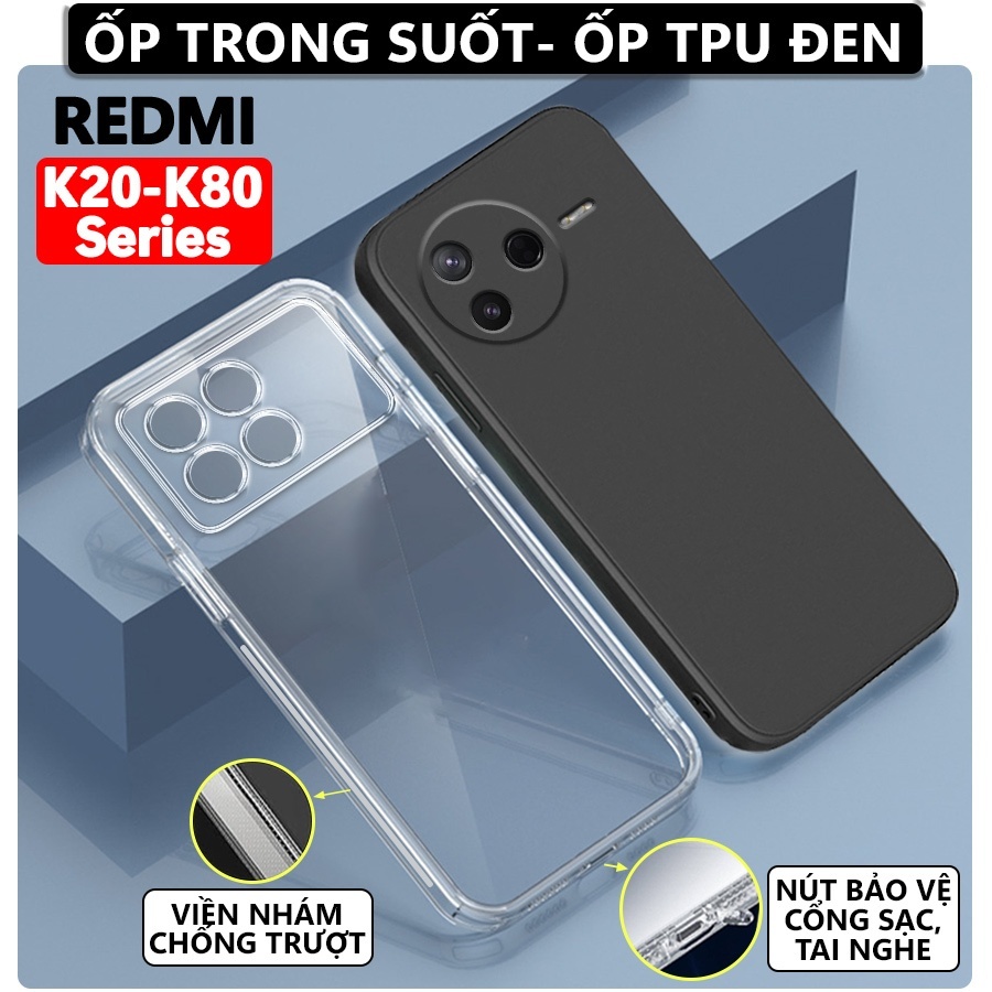 Redmi K70/K70E/K80/K60/K50/K40/K40S/K30/K30S/K20 Pro/Ultra/Gaming 5Gเคสใสป้องกันกล้อง