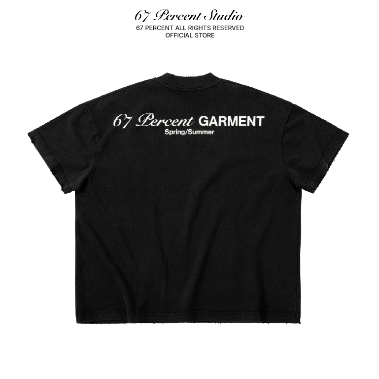 Wash T-SHIRT with Technical Print Logo Effect 67PERCENT / 67% - GARMENT T-SHIRT