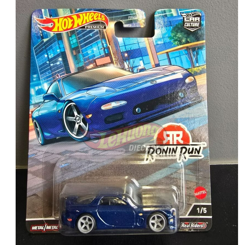 LeHuong Diecast - Hot Wheels Premium 95 Mazda RX7 (สีน้ําเงิน) รถโมเดล