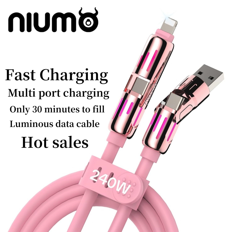 NIUMO สายชาร์จเร็ว 4 in 1,240W ชาร์จเร็วสุดสําหรับ Android / IOS,1 ปี
