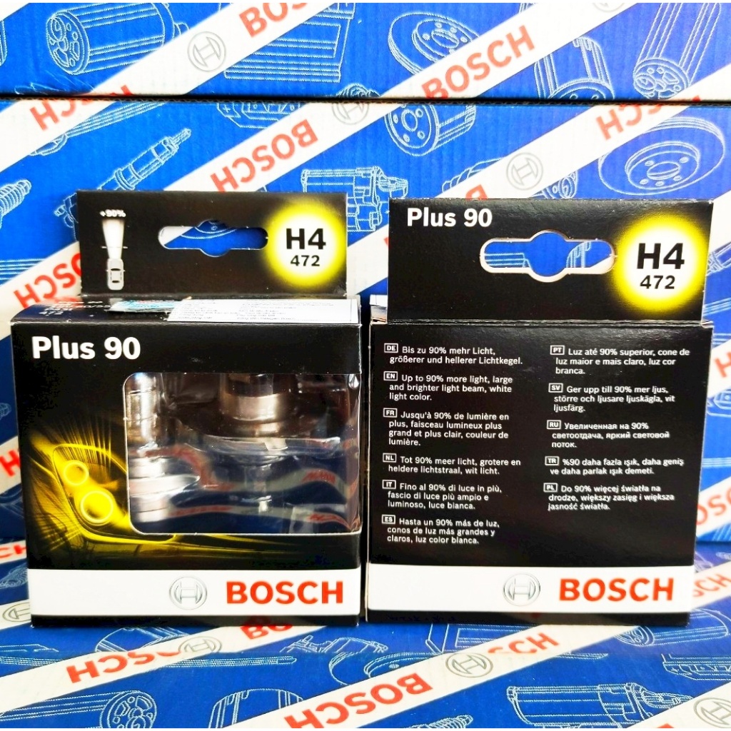 Bosch H4 Brightening Bulb 12V 60/55W Plus +90% (กล่อง 2 หลอด)