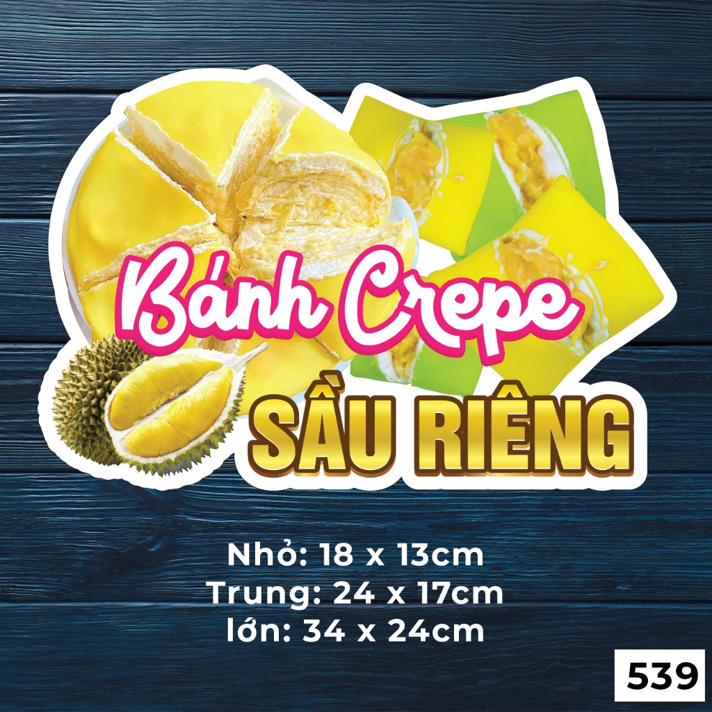 DURIAN CREPE CAKE สติ๊กเกอร์รูปลอกสําหรับตกแต่งรถเข็นเครื่องดื่มและน้ําผลไม้ - รหัส 539