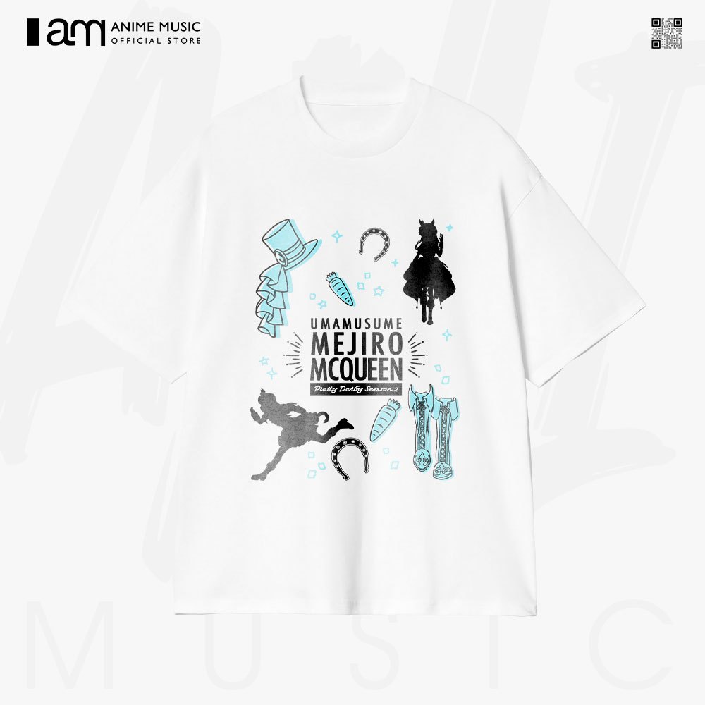 Unisex Uma Musume Pretty Derby SS2 Mejiro McQueen เสื้อยืดแขนสั้นผ้าฝ้าย 100% ขนาดใหญ่