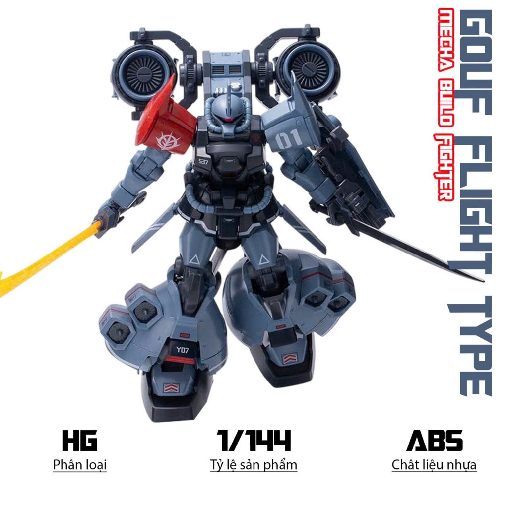 HG Gouf Flight Type Model (สีเทา), 1/144 Mecha, Plastic Assembly Toy