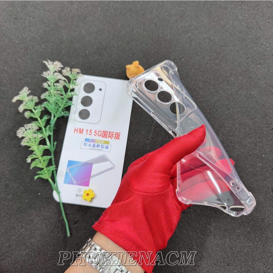 REDMI 15 4G / 15 5G เคสยืดหยุ่นโปร่งใสพร้อมด้านข้างกันกระแทกและกันกระแทก 4 ด้าน