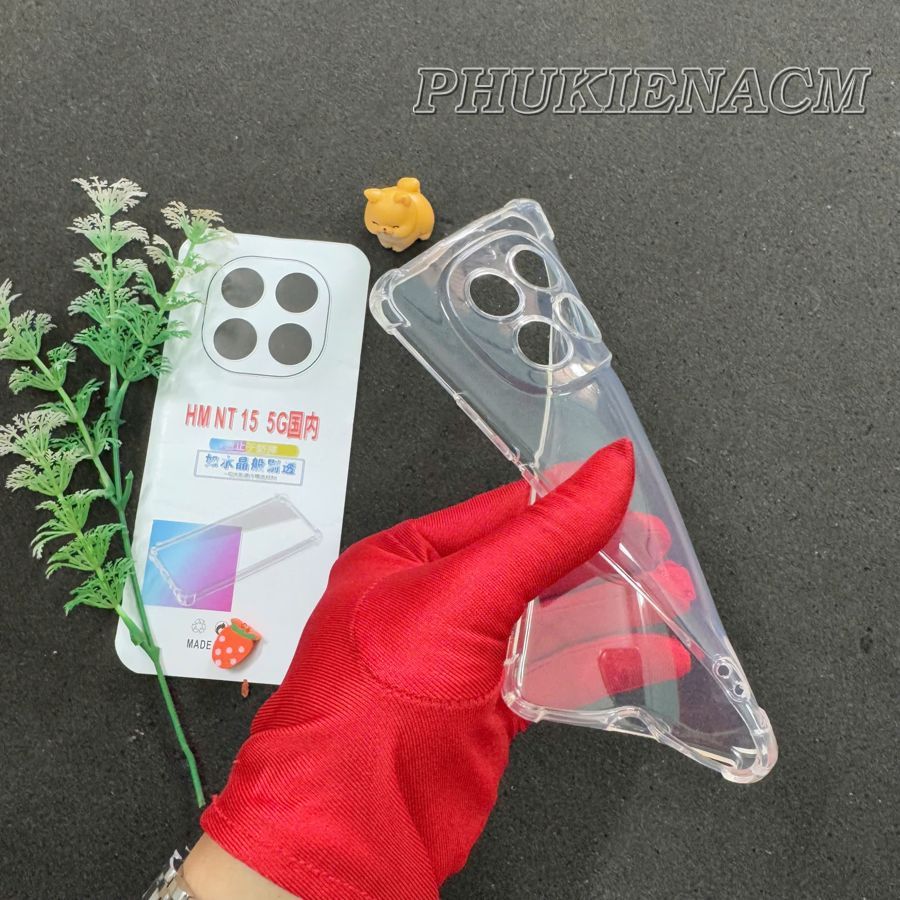 REDMI NOTE 15 5G เคสยืดหยุ่นโปร่งใสพร้อมด้านข้างกันกระแทกและกันกระแทก 4 ด้าน