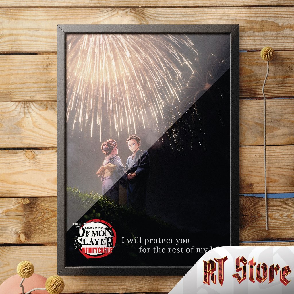 Anime Kimetsu no Yaiba: Demon Slayer Wall Poster Frame - RT Store Poster