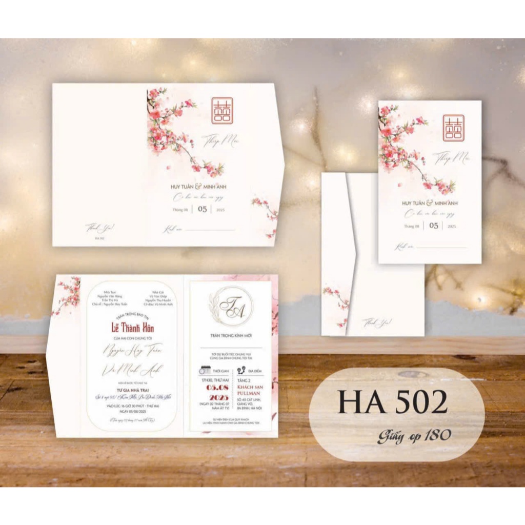 MODERN WEDDING CARD 2025 เปล่าไม่สุ่มพิมพ์เนื้อหามาaux