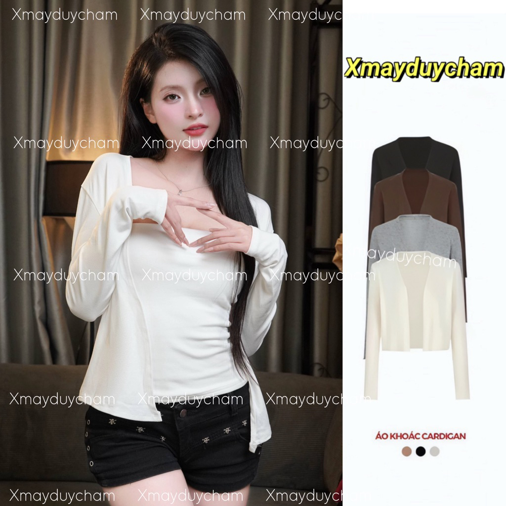 ผู้หญิง LONG CADIGAN JACKET BASIC SHAPE SMOOTH COTTON FABRIC กอด BODY GOOD CONCEALER m692