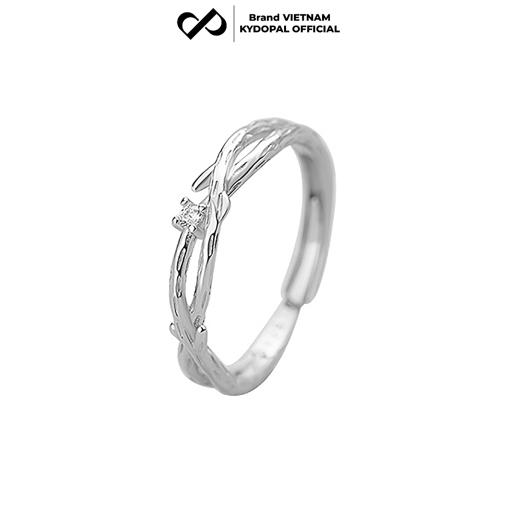 แหวนเงินผู้หญิง PAL9C8N4 รูปทรงเปลือกไม้ไขว้และหิน FREE size เครื่องประดับบุคลิกภาพ 925 - PAL9C8N4