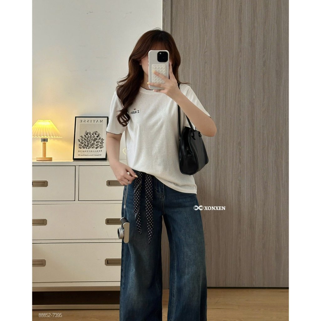 เสื้อยืดหลวม UMI ปักคํา I am XONXEN SHOP CODE 88852