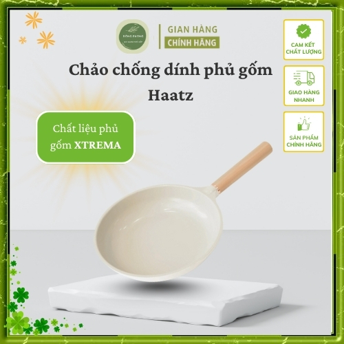 Haatz กระทะนอนสติ๊ก ขนาด 28 ซม. พร้อมเคลือบเซรามิก Xtrema ทําความสะอาดง่ายและปลอดภัยเพื่อสุขภาพ - ตง