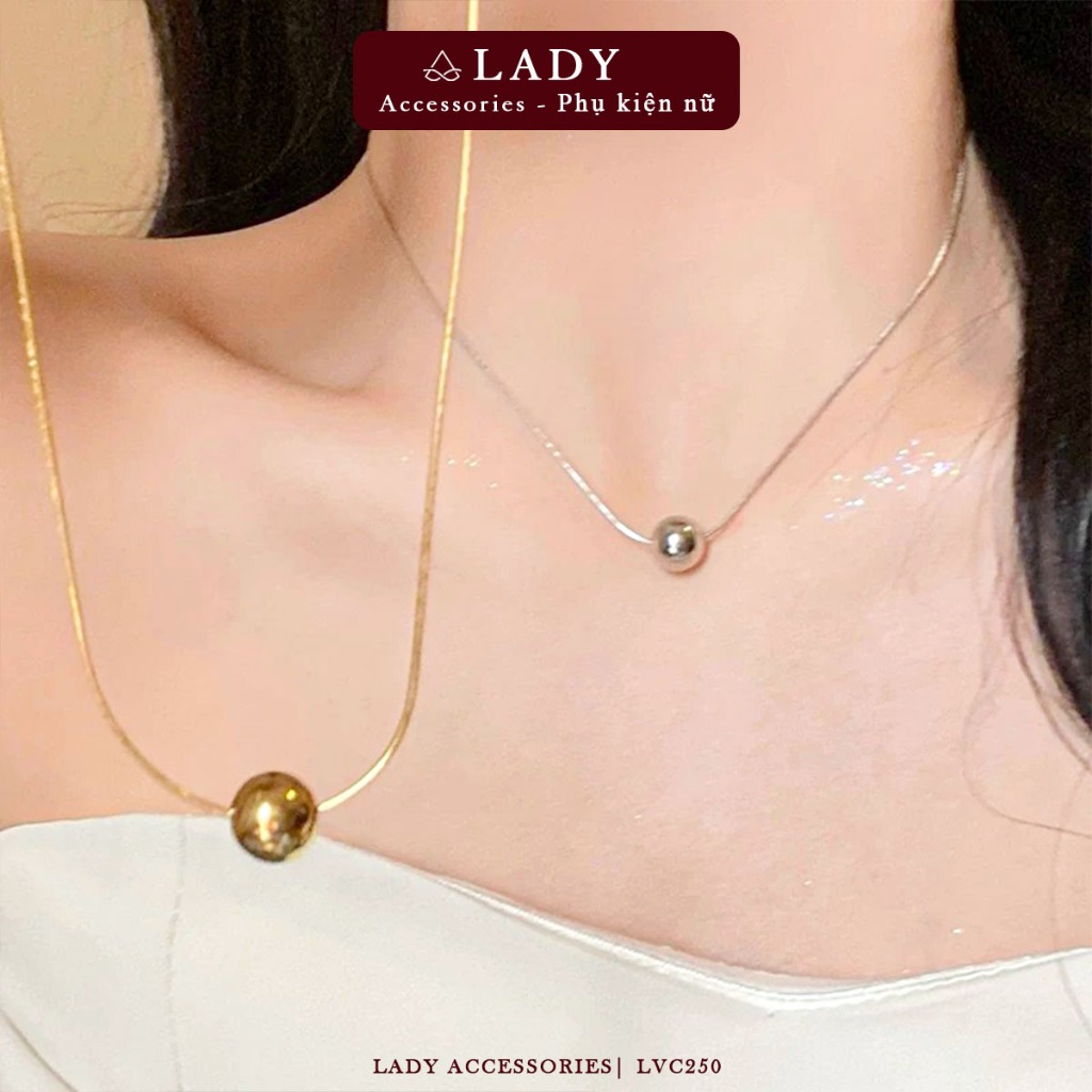 สร้อยคอผู้หญิงดีไซน์หน้ากลมเรียบ Lady Accessories สร้อยคอพื้นฐาน เครื่องประดับ Accessories LVC250