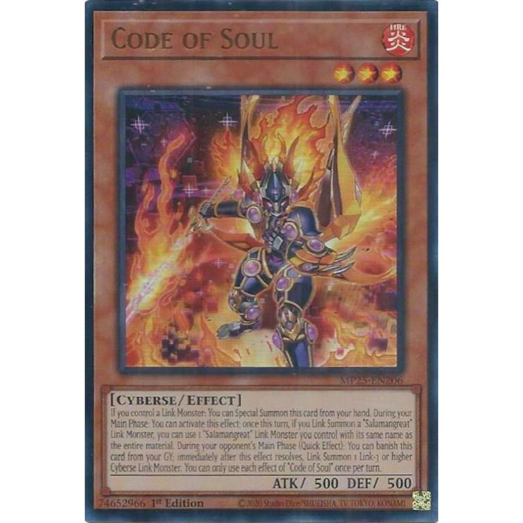 การ์ด YuGiOh รหัส MP25-EN206 - Code of Soul - Effect Monster - Ultra Rare