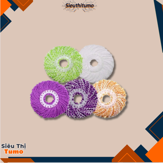 COMBO 5/10 PCS (360 ROTATION ROUND MOP) ชุดม็อบทดแทน 360  T4 P27 A0 .