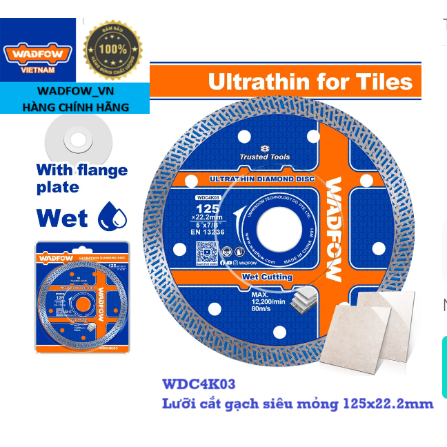 LIMITED STOCK - WADFOW - WDC4K03 -ใบตัดกระเบื้องบางพิเศษ 125x22.2mm