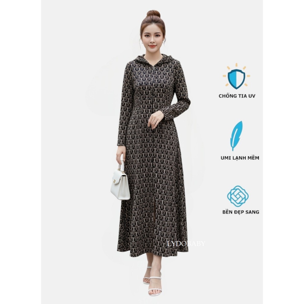 [Size XL รุ่น 35] เสื้อกันแดดผู้หญิงลายหรู UMI COLD คุณภาพสวย 1 ชั้น น้ําหนัก 900g เท่ ป้องกันรังสีย