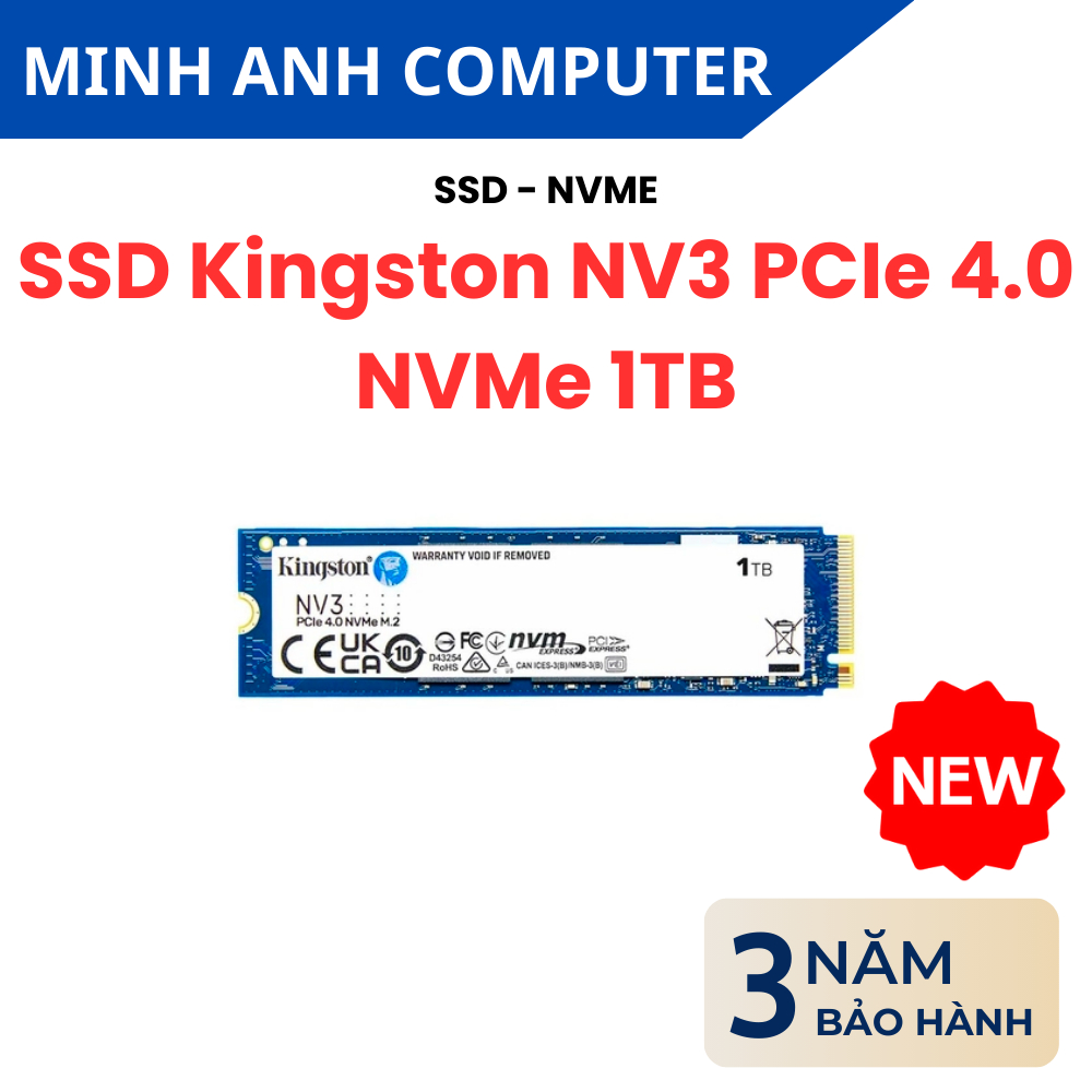 [ใหม่] Kingston NV3 512GB SSD, 1TB M.2 PCIe Gen4 x4 NVMe ความเร็วสูง - 3 ปี