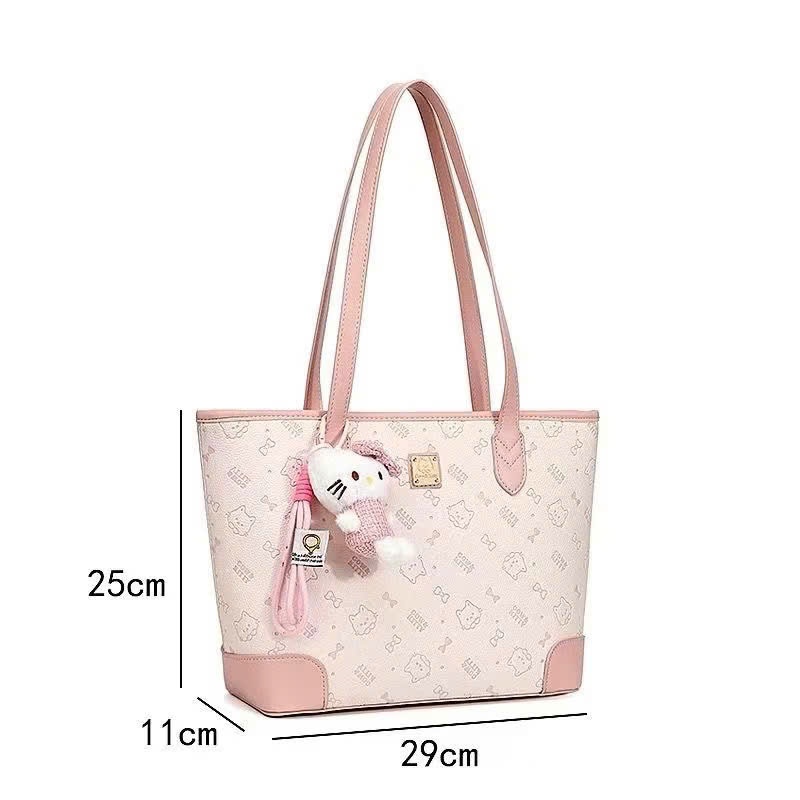 Hello Kitty Womens Pink Tote Bag กระเป๋าสะพายสไตล์น่ารัก - HT406 - รูปที่ 2