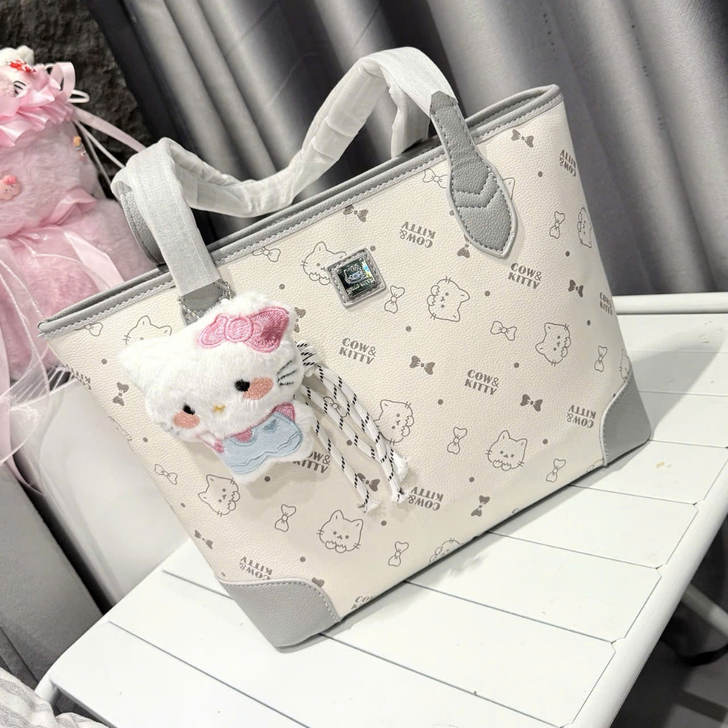 Hello Kitty Womens Pink Tote Bag กระเป๋าสะพายสไตล์น่ารัก - HT406 - รูปที่ 7