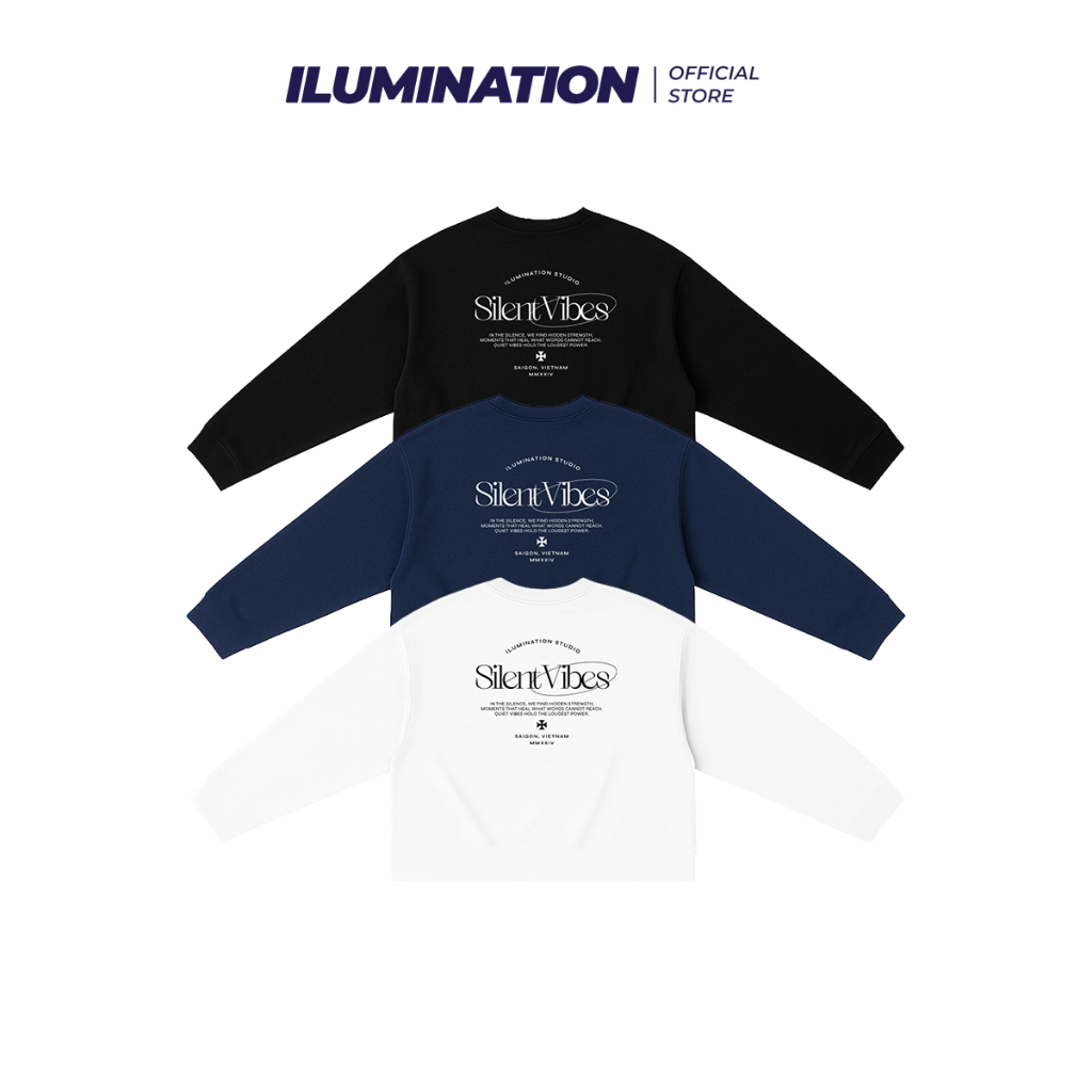 Silent Vibes เสื้อยืดแขนยาว Boxy ILUMINATION Local Brand Unisex Oversize ผู้ชายและผู้หญิง