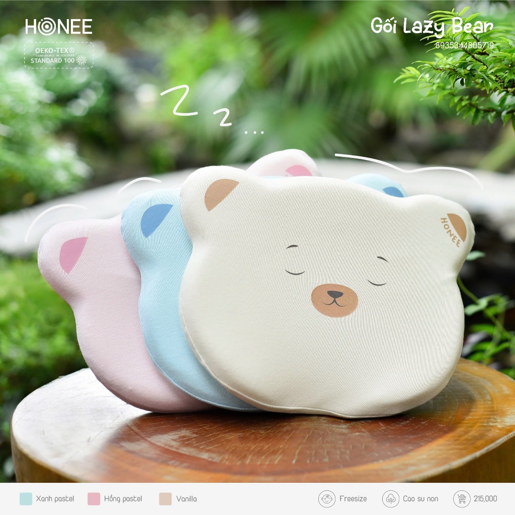 [HONEE] - LAZY BEAR 5414 หมอนสําหรับเด็กทารกตั้งแต่ทารกแรกเกิดถึง 3Y วัสดุได้พบกับ Oeko-tex Standard