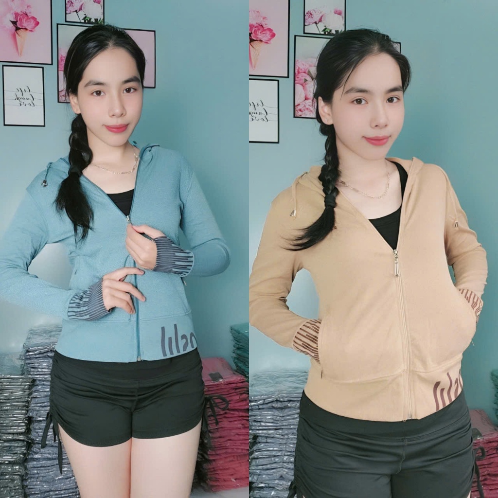 เสื้อแจ็คเก็ตกันแดดสําหรับผู้หญิงใน THICK ELASTIC/ 4 กระเป๋าพร้อม FINGERS