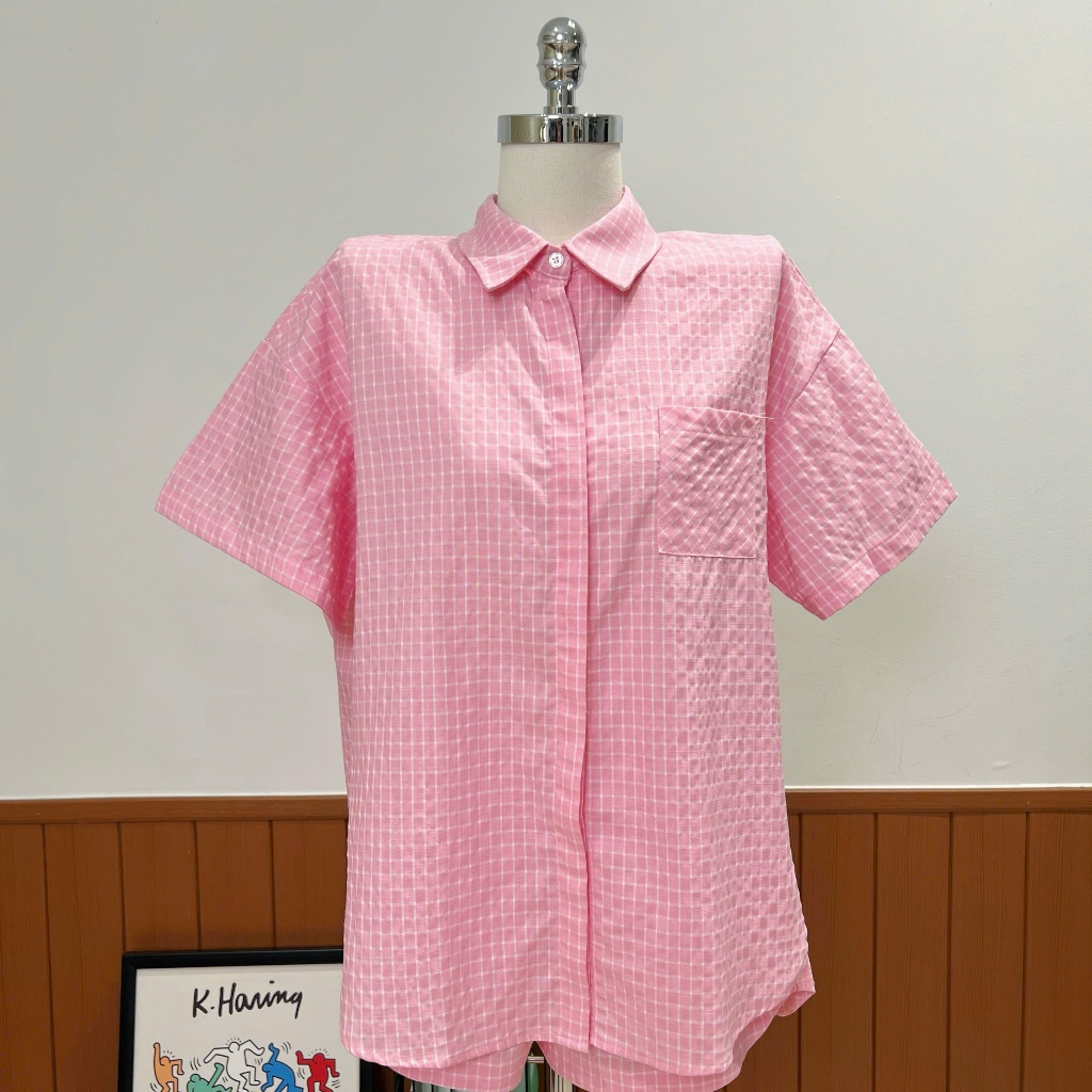 KIDO - GLENDA SET ชุดนอนลายตารางแขนสั้น