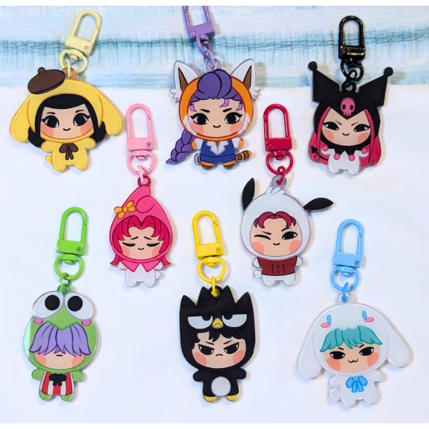 Huntri/x x Sanrio x Saja Boys พวงกุญแจอะคริลิค (Rumi Zoey Mira Jinu Mystery Romance Baby Abby)