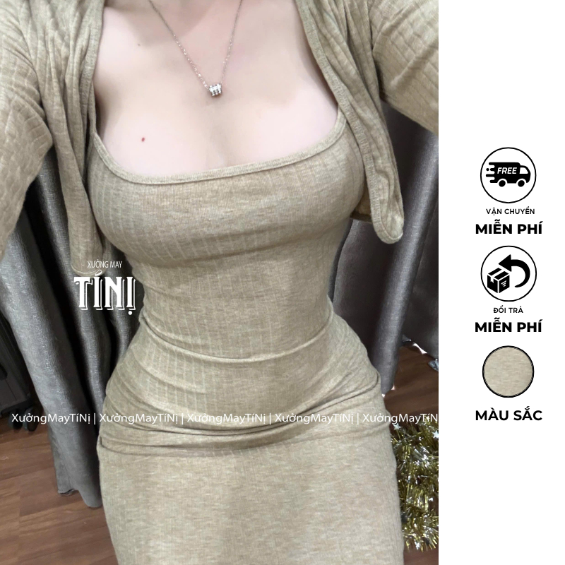 Ti Ni Garment Factory - คาร์ดิแกนไม่มีกระดุมผ้าวูลลาย Trung Dai_K2