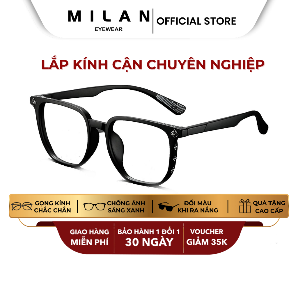MILAN EYEWEAR กรอบแว่นตารูปหลายเหลี่ยมทําจากพลาสติกที่สามารถใส่เลนส์สายตาสั้นได้ MI42