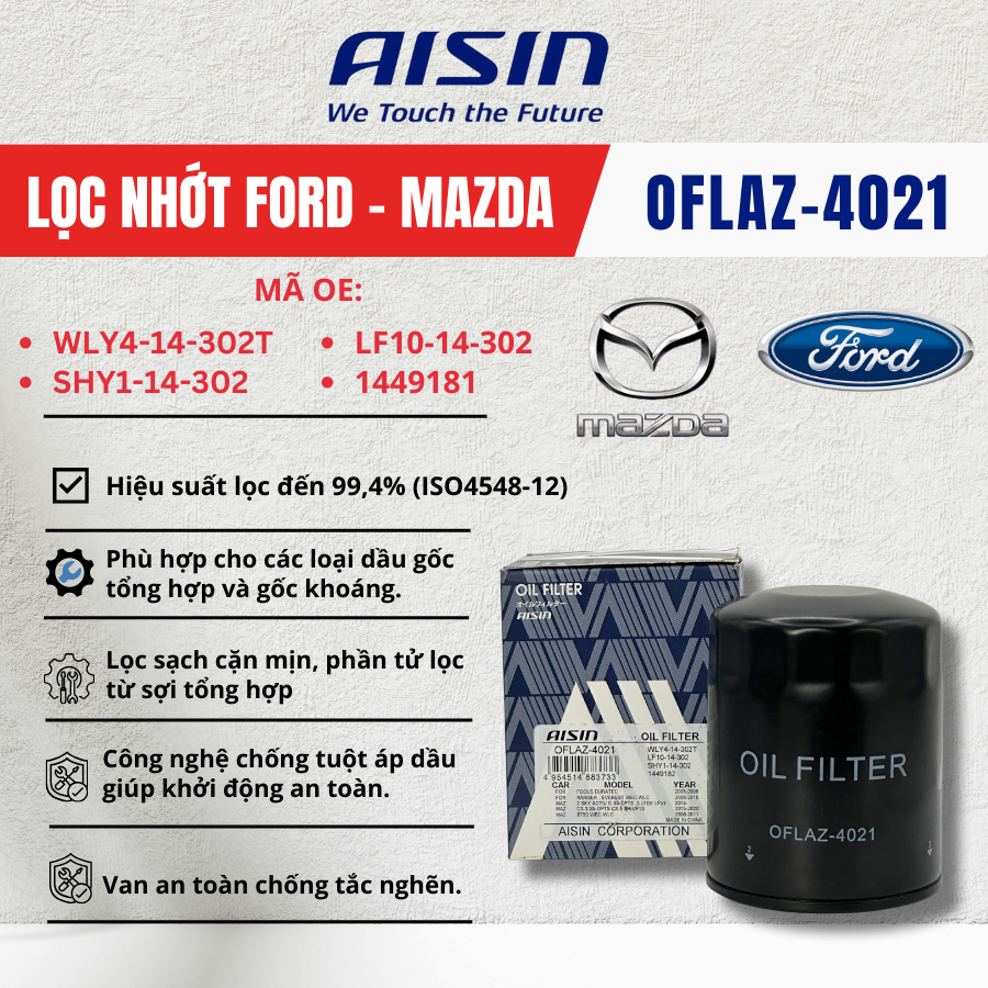 [OFLAZ-402]กรองเครื่องสําหรับ Ford FOCUS 2005-2008, RANGER, EVEREST 06-16; CX-3 2015-202, BT50 06-11
