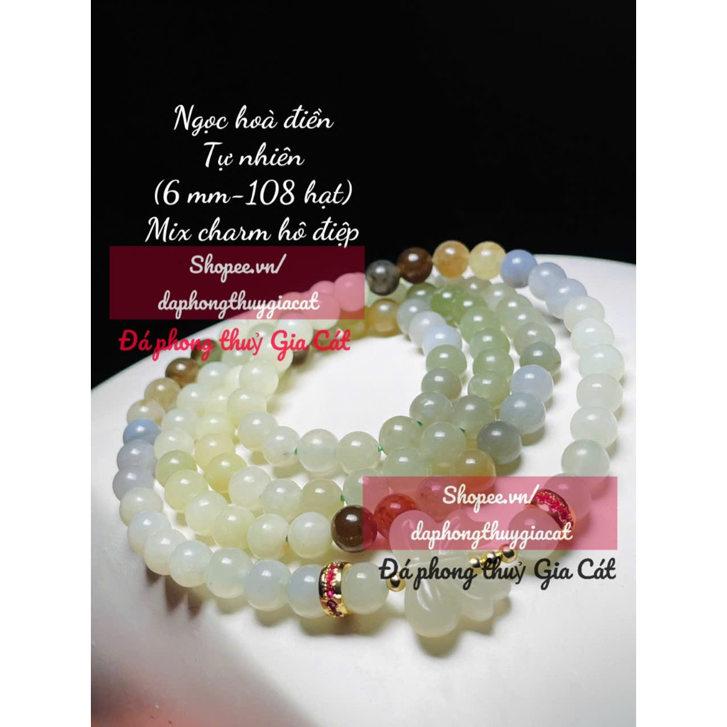 3 Hooc Hoa Dien Tu Nhien สร้อยข้อมือ 108 ลูกปัดผสม Phalaenopsis Charm ขนาด 6 มม. สินค้าตรวจสอบ