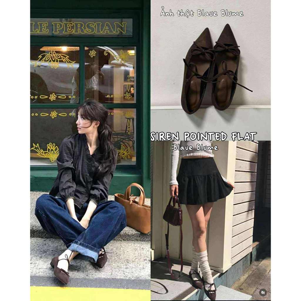 BauueBlume : (Ready / Express) Siren Pointed Flat - รองเท้าหัวแหลม Sound Siren