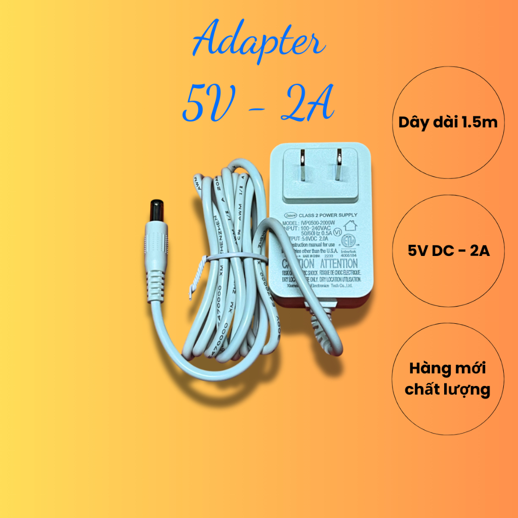 อะแดปเตอร์ 5V 2A ความยาวสายไฟ 1.5 ม. อะแดปเตอร์ 5V อะแดปเตอร์ 9v อะแดปเตอร์ 12v อะแดปเตอร์ 15v