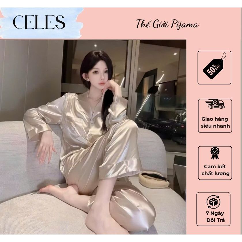 Luxury Designed ชุดนอนทําจากผ้าไหมคุณภาพสูง Cees SLeep Wear-CC01