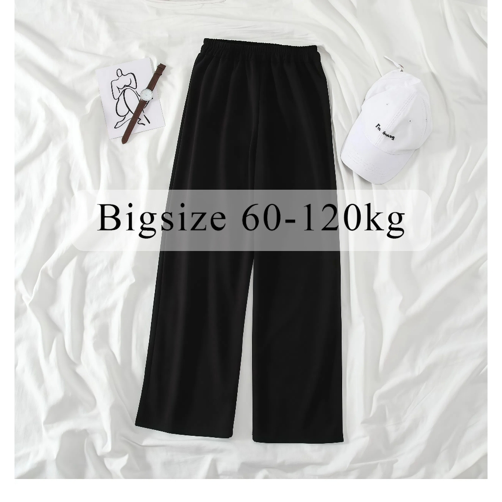 ขนาดใหญ่ ผู้หญิง60-120กิโลกรัม,กางเกงขากว้างของผู้หญิงที่มีเอวยางยืดดีคอนซีลเลอร์ QTS96
