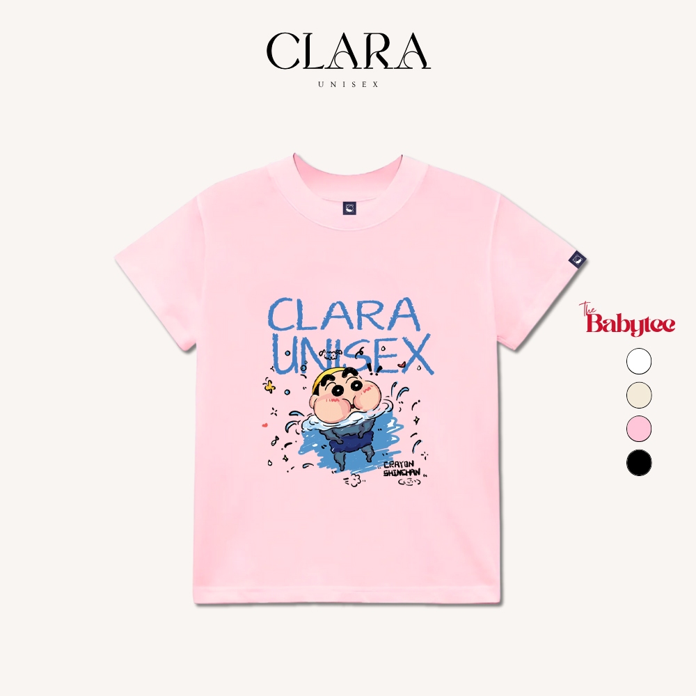 ผู้หญิง Baby Tee คอกลม Slim Form By Clara Unisex BST54 พิมพ์ Shin Pencil Boy การฝึกอบรมว่ายน้ํานุ่มแ
