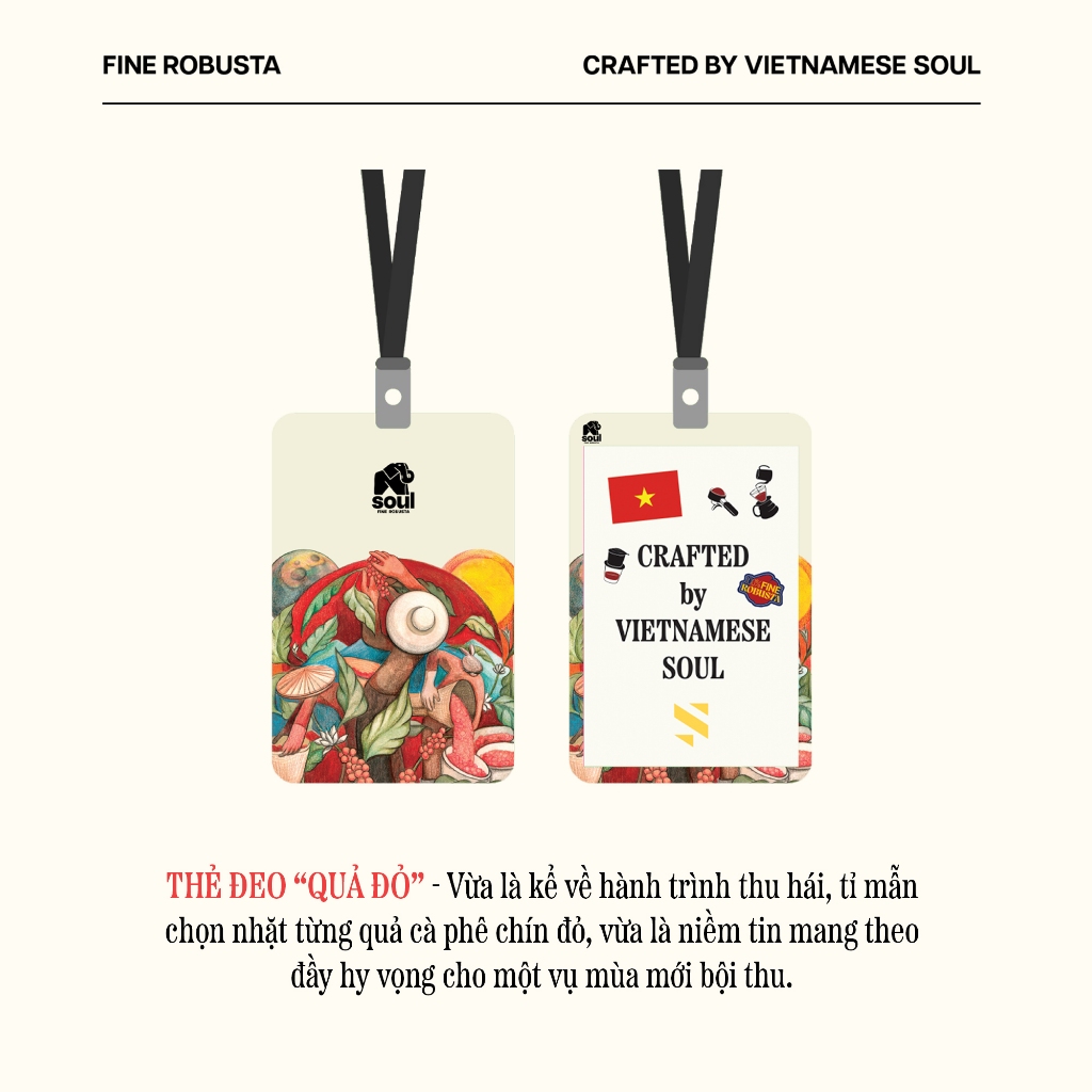 Soul Fine Robusta "Red Fruit" Tag - ป้ายชื่อพร้อมสายสีดํา