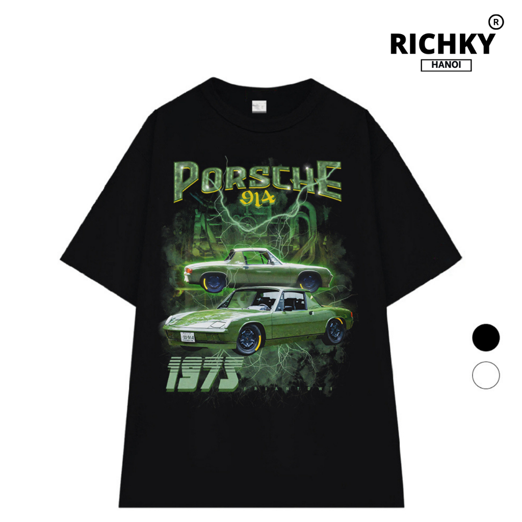 Richky Hanoi Premium Tee Porsche 914 1973 Retro Vintage สีเขียว