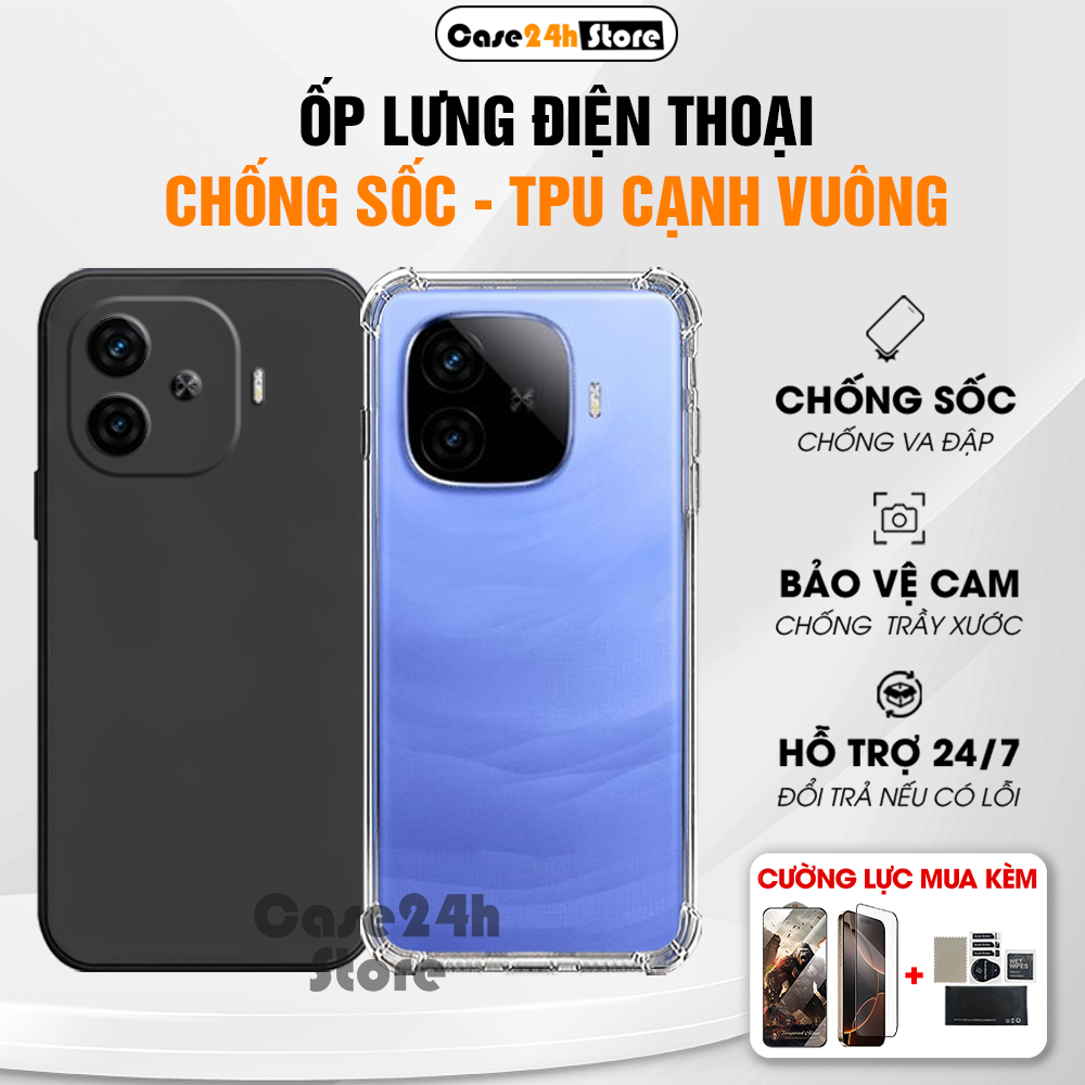 Vivo IQOO Z9, Z9 Turbo, Z9 Turbo Pro, Z9 Turbo Plus soft case พร้อมกันกระแทก 4 ด้าน, ป้องกันกล้อง, ว