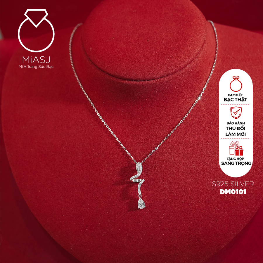 DM0101 - MiASJ S925 สร้อยคอจี้สีเงิน