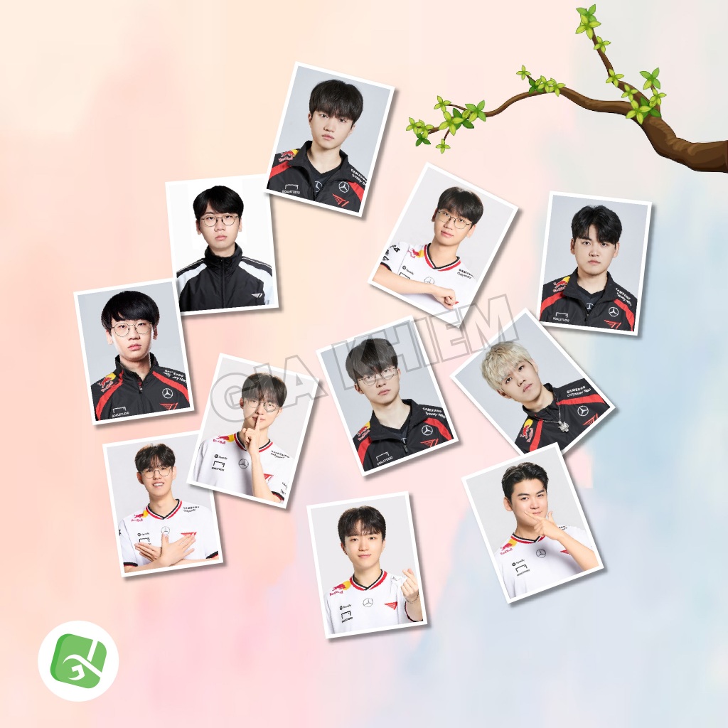 ID Photo T1 Esports LOL League of Legends - Doran - Oner - Faker - Gumayusi - Keria - Photo card T1 
